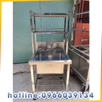 Chậu rửa 1 hố có kệ 2 ngăn ở trên